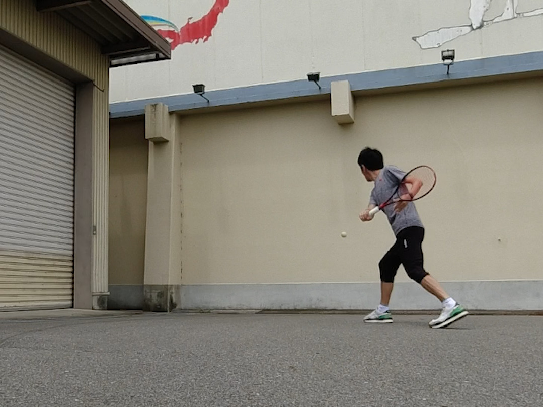 ソフトテニス自主練　壁打ち
