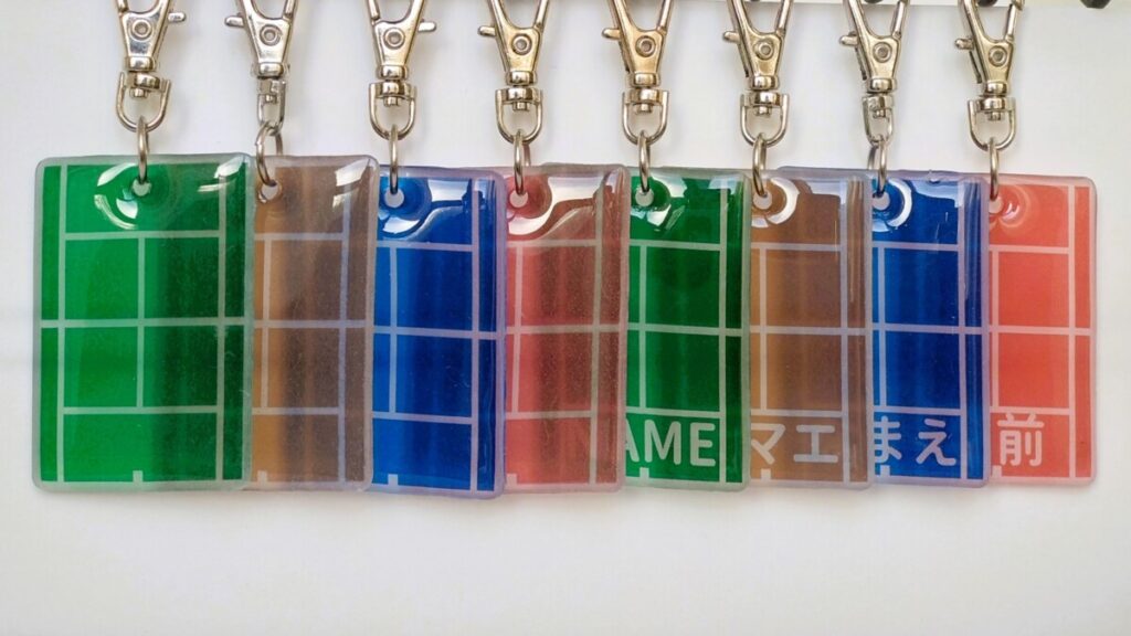 【手作りキーホルダー】テニスコートタイプの売を始めました。