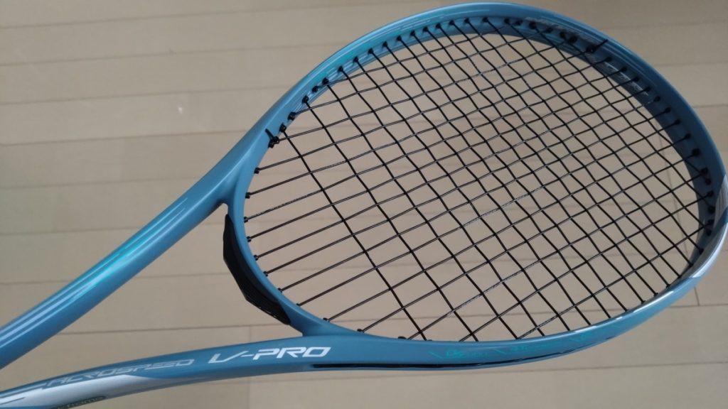 2024/11/01　ストリング張替え　ミズノ　モノファイバースピード／28ポンド（ソフトテニスガット） アクロスピード