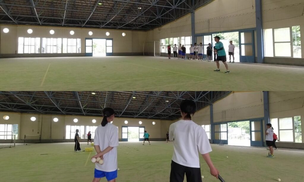 ソフトテニス　個別練習会　滋賀県　多賀やまびこクラブ　グループレッスン　女子ソフトテニス部