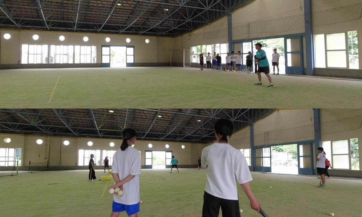 ソフトテニス　個別練習会　滋賀県　多賀やまびこクラブ　グループレッスン　女子ソフトテニス部